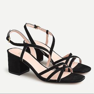NIB J.Crew Odette Suede Strappy Block Sandals 9.5